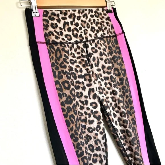 Veronica Beard x Bandier Rhonda Legging Size Small Leopard Print Neon Activewear - Picture 2 of 9